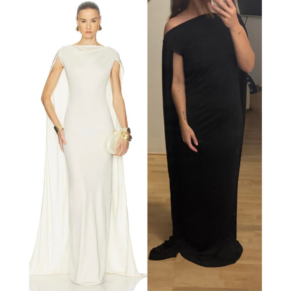Helsa The Alva Caped Jersey Dress
